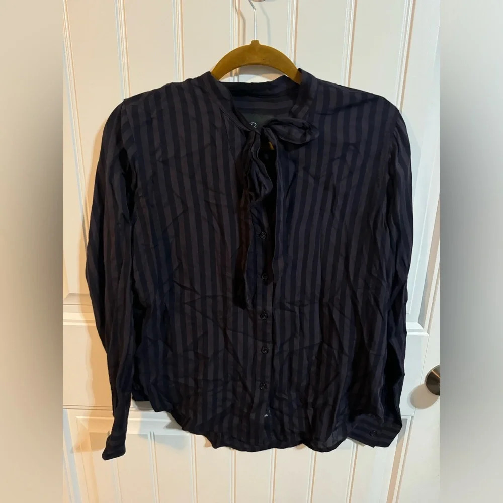 Rails Colette Charcoal Ink Stripe Button Down Blo… - image 2